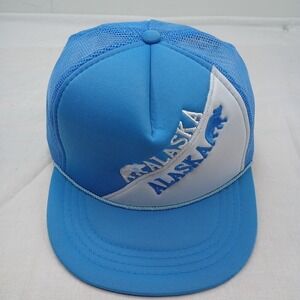 Alaska State Adjustable Trucker Snapback Cap – Blue & White